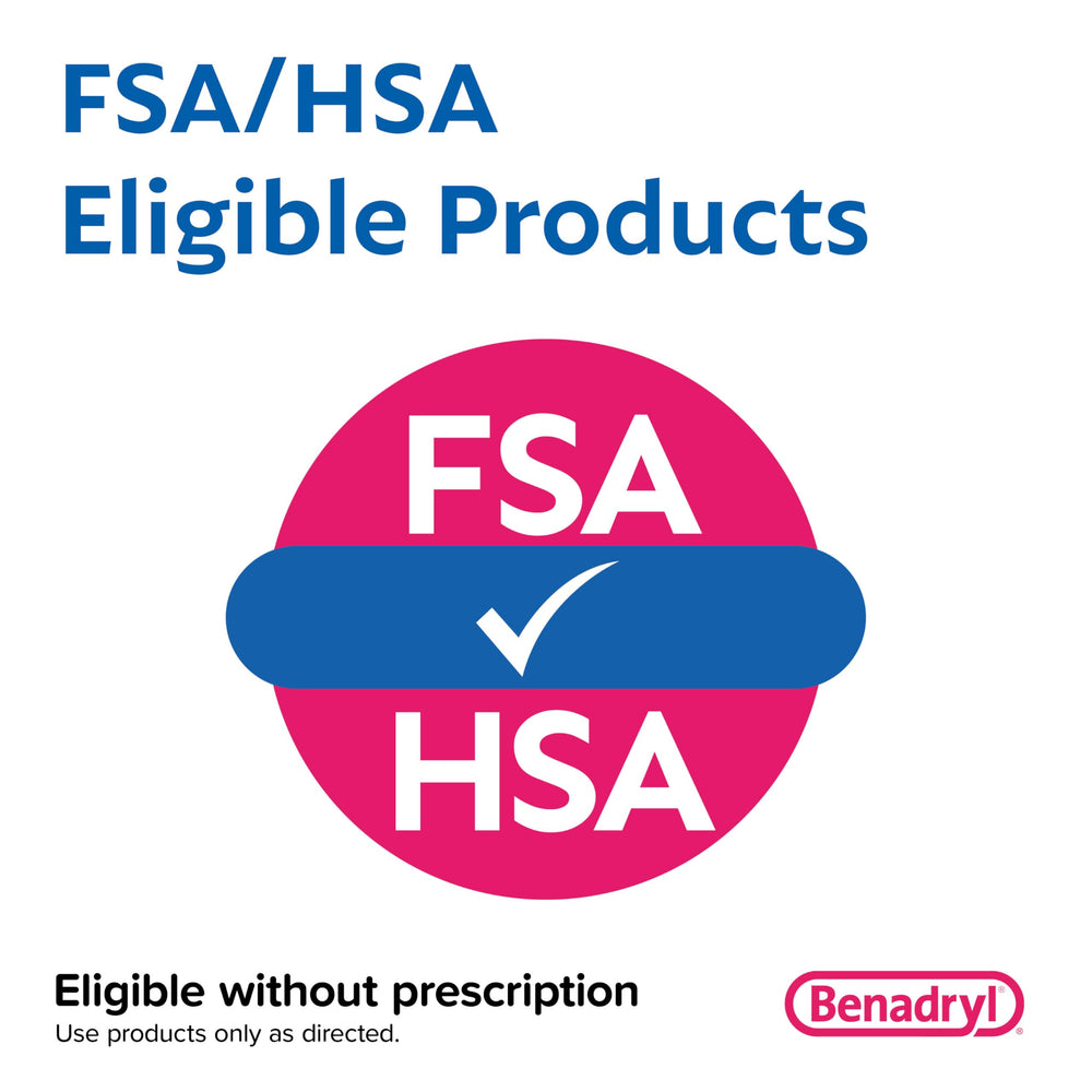 Benadryl Ultratabs two-tablets-per-packet focus for quick relief.