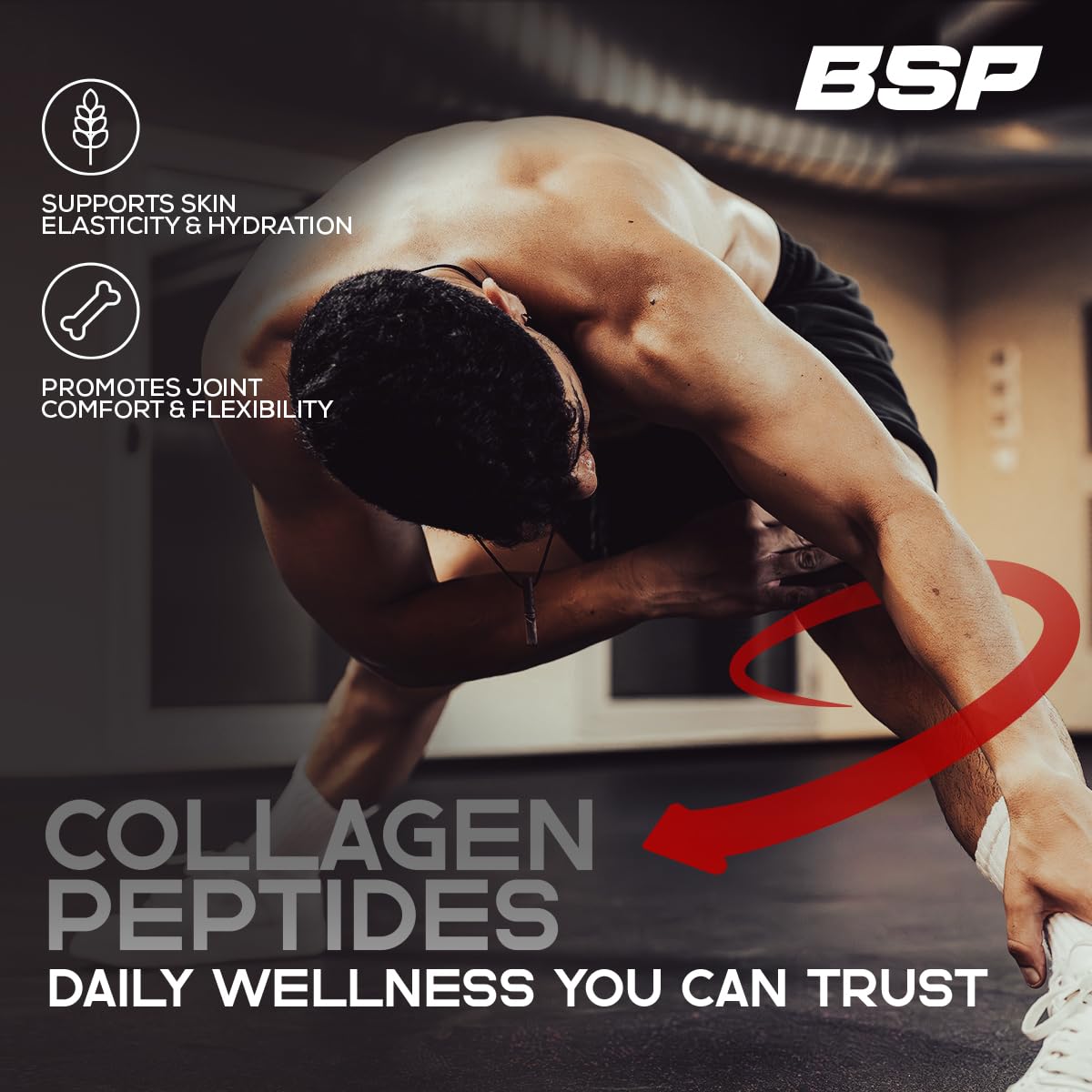 Benavidez Collagen Peptides grass-fed source icon indicating clean nutrition.