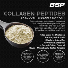Benavidez Collagen Peptides Hyaluronic Acid label close-up highlighting added moisture benefits.