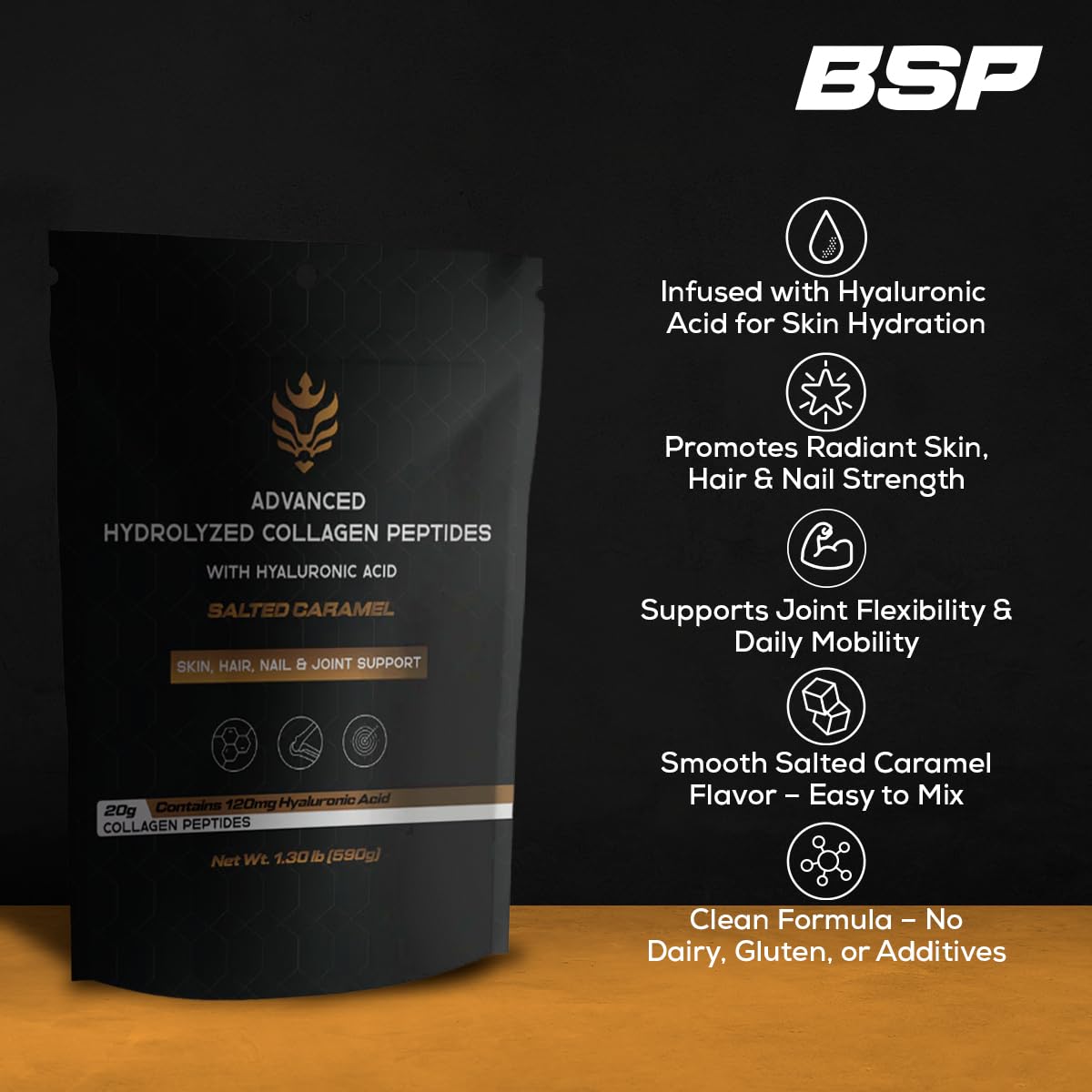 Benavidez Collagen Peptides salted caramel baking mix demonstrates easy incorporation