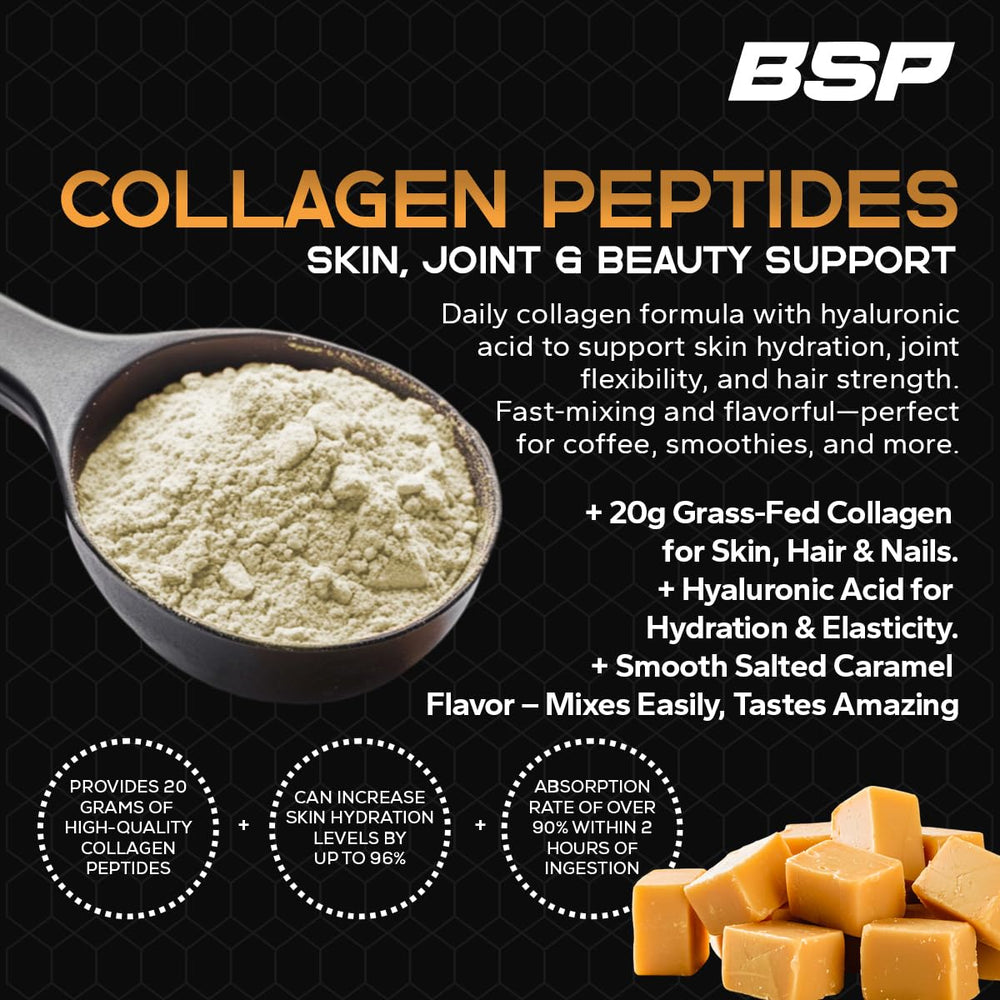 Benavidez Collagen Peptides salted caramel coffee shot highlights flavor and quick mix