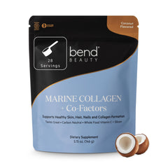 Bend Marine Collagen and Co-Factors bottle pour with coconut flavor for daily use