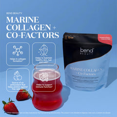 Bend Marine Collagen Co-Factors ingredients panel highlights bamboo silicon and vitamin C