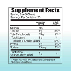Benecol Soft Chews 5-chew serving provides 2 g of plant stanols in daily dose