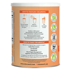 Chia fiber texture close-up from BENEXIA Chiamucil for natural fiber content.