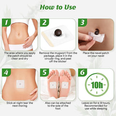 BENJEN mugwort belly patch applied to the navel for nighttime use