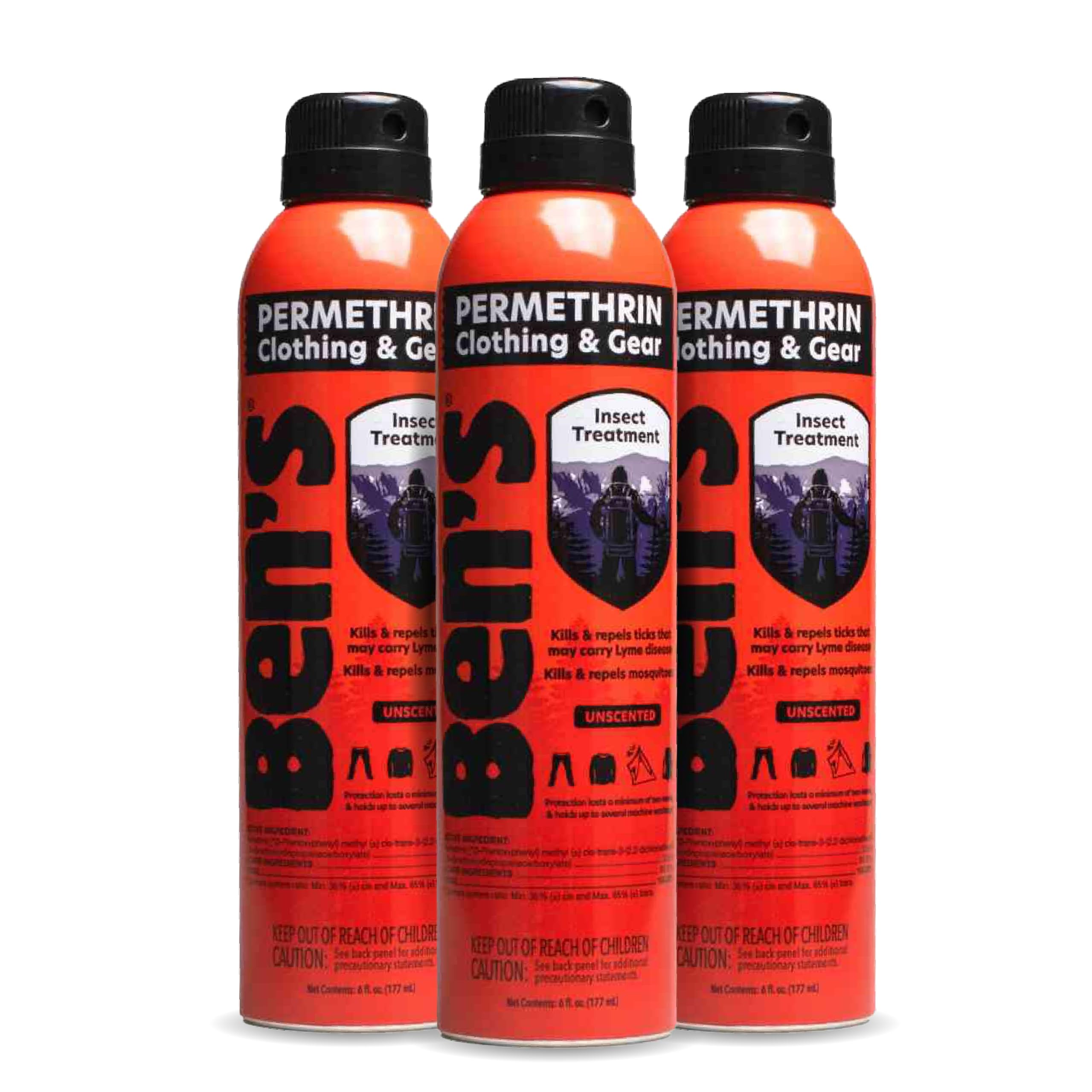 Ben's 6oz continuous spray pack coats fabrics for up to two weeks of protection.