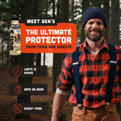 Ben's Hunting Formula EcoSpray mist for even coverage from any angle.