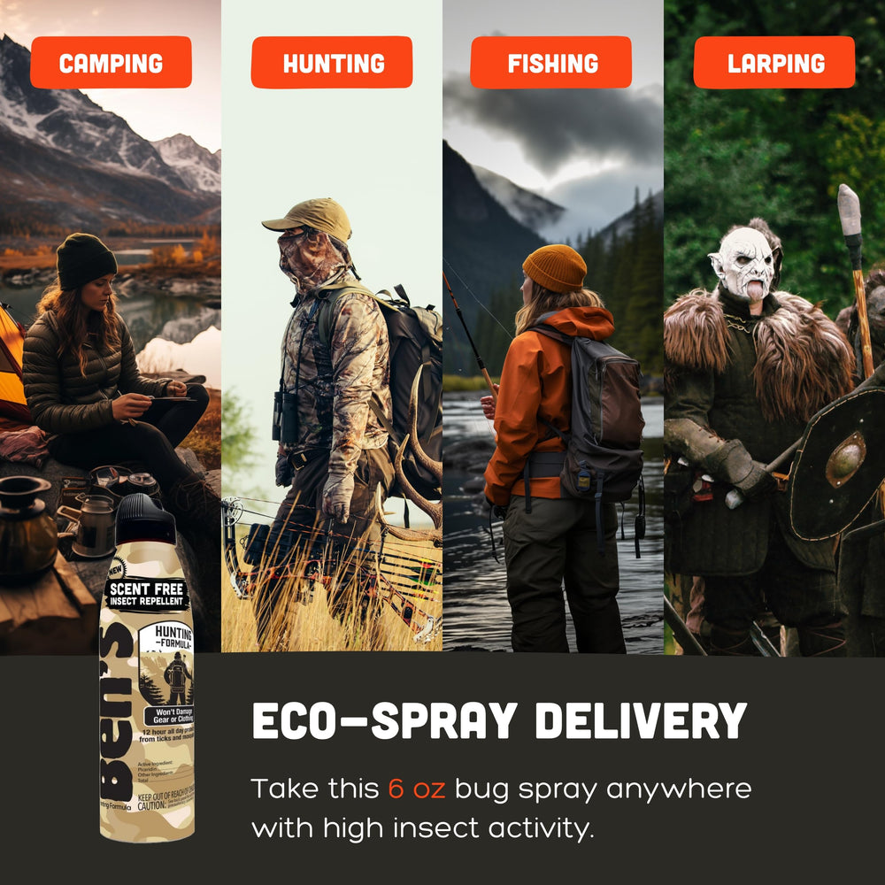 Ben's Hunting Formula is suitable for outdoor usage during hikes and fishing.