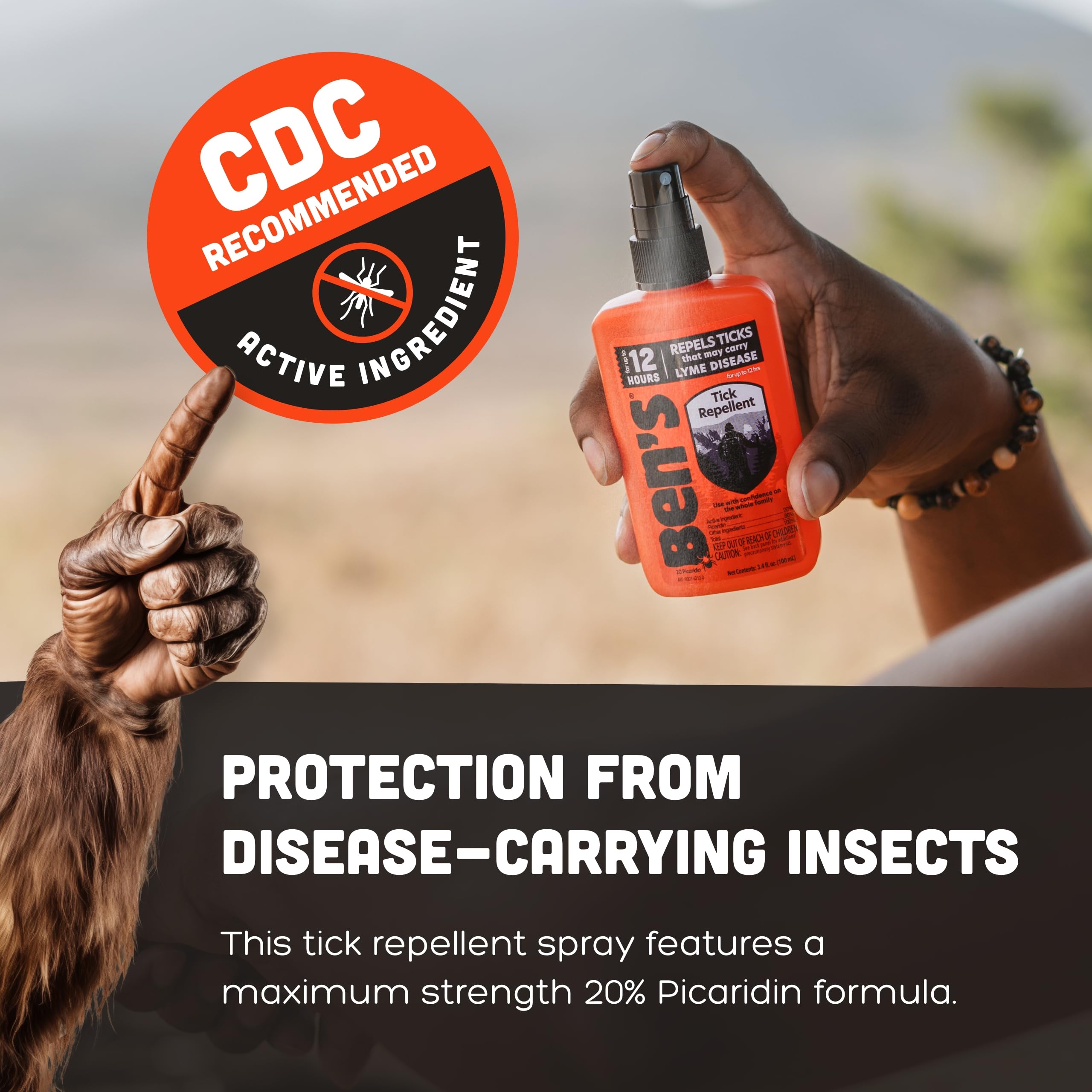 Ben's Tick Repellent in a backpack ready for travel and excursions