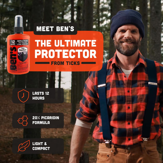 Pack of three Ben's Tick Repellent for family adventures and travel
