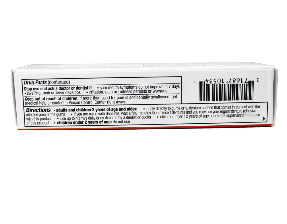 Product tube and cream visible for denture users seeking comfort