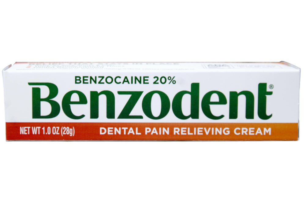 Close-up label highlights 20% benzocaine for maximum strength irritation relief