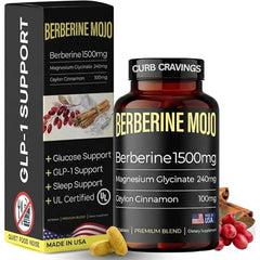 Berberine Mojo bottle front image highlighting high-potency Berberine 1500mg for metabolic support