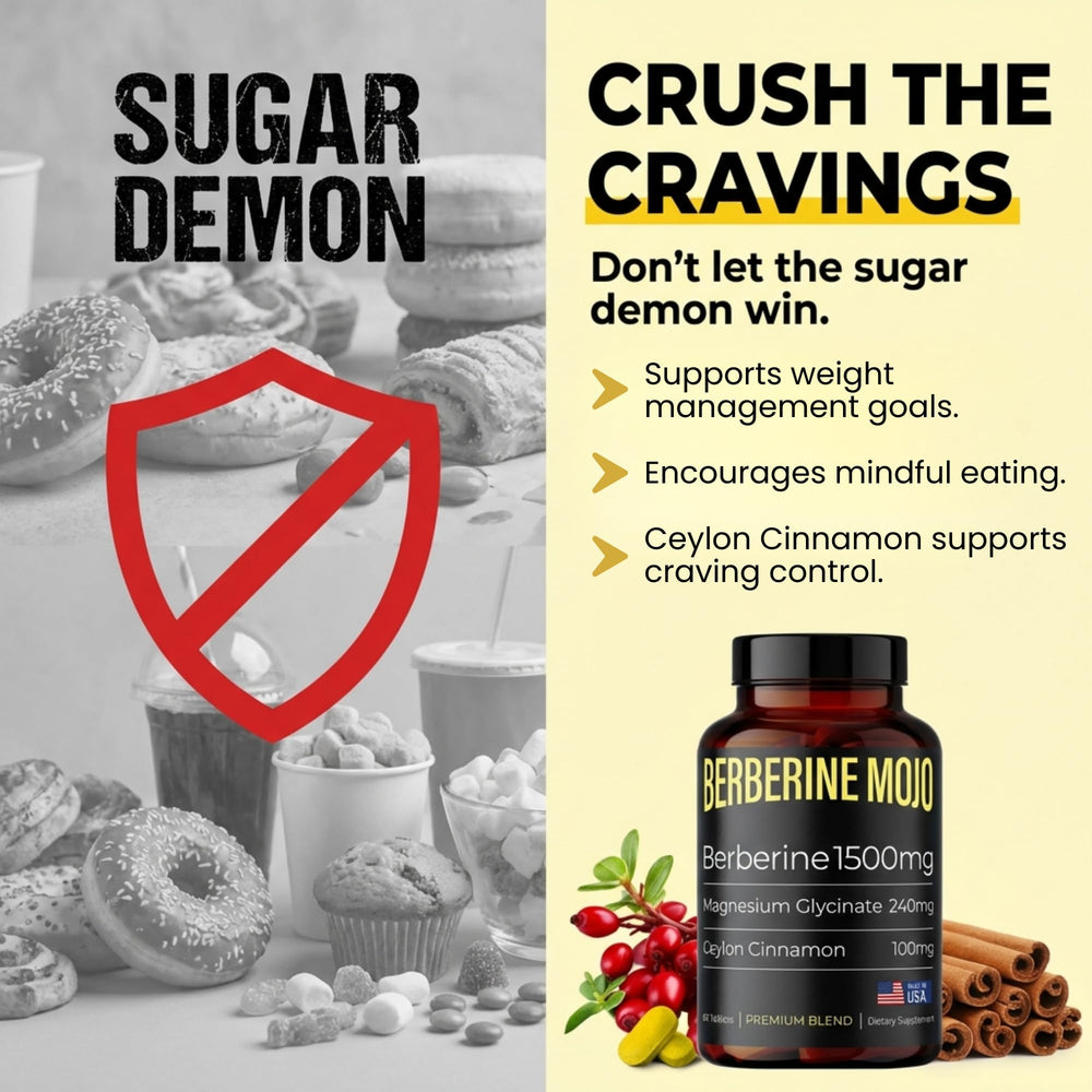 Berberine Mojo cinnamon and tablets illustrate natural flavor and potential glucose support
