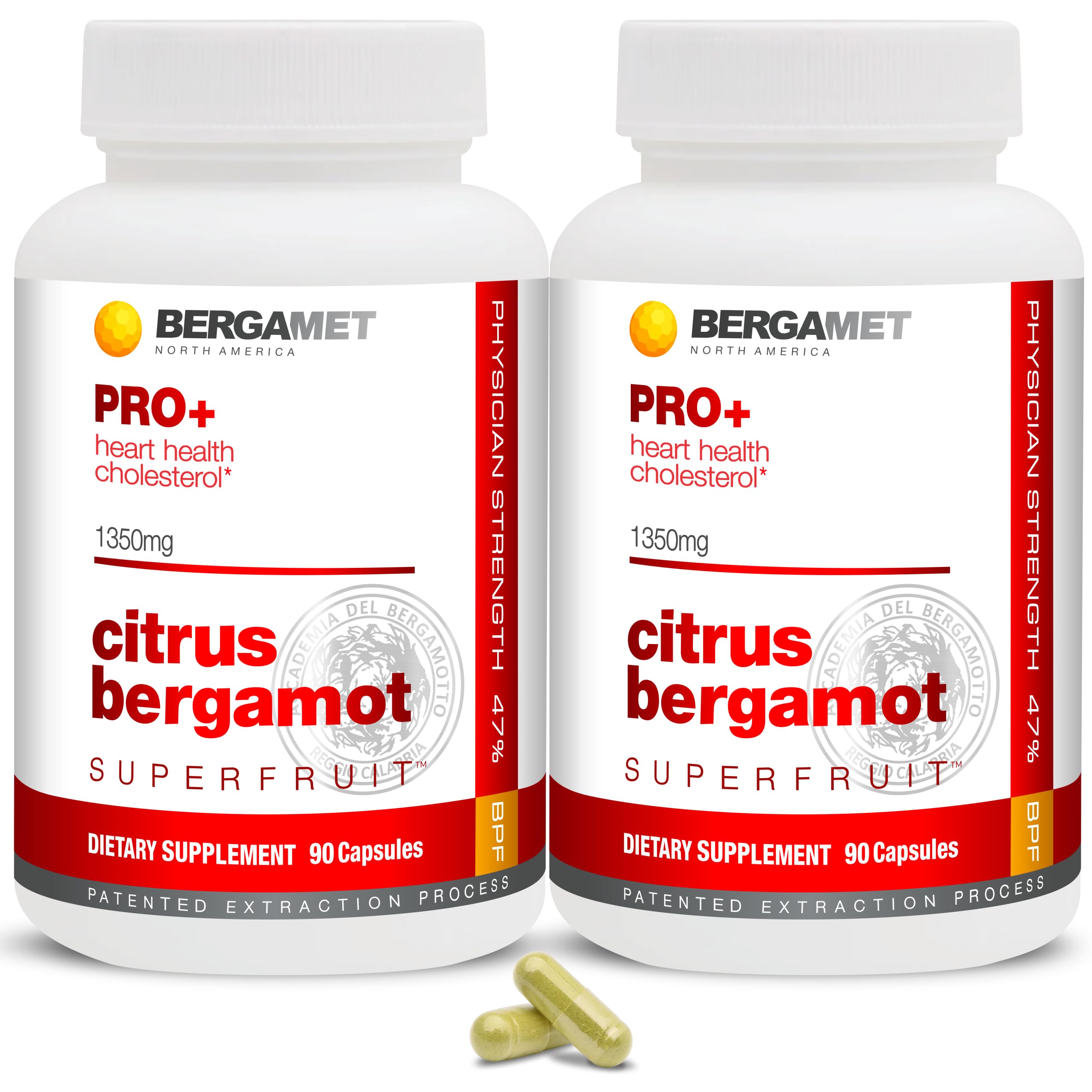 BergaMet Citrus Bergamot PRO+ bottle emphasizes premium potency for daily support.