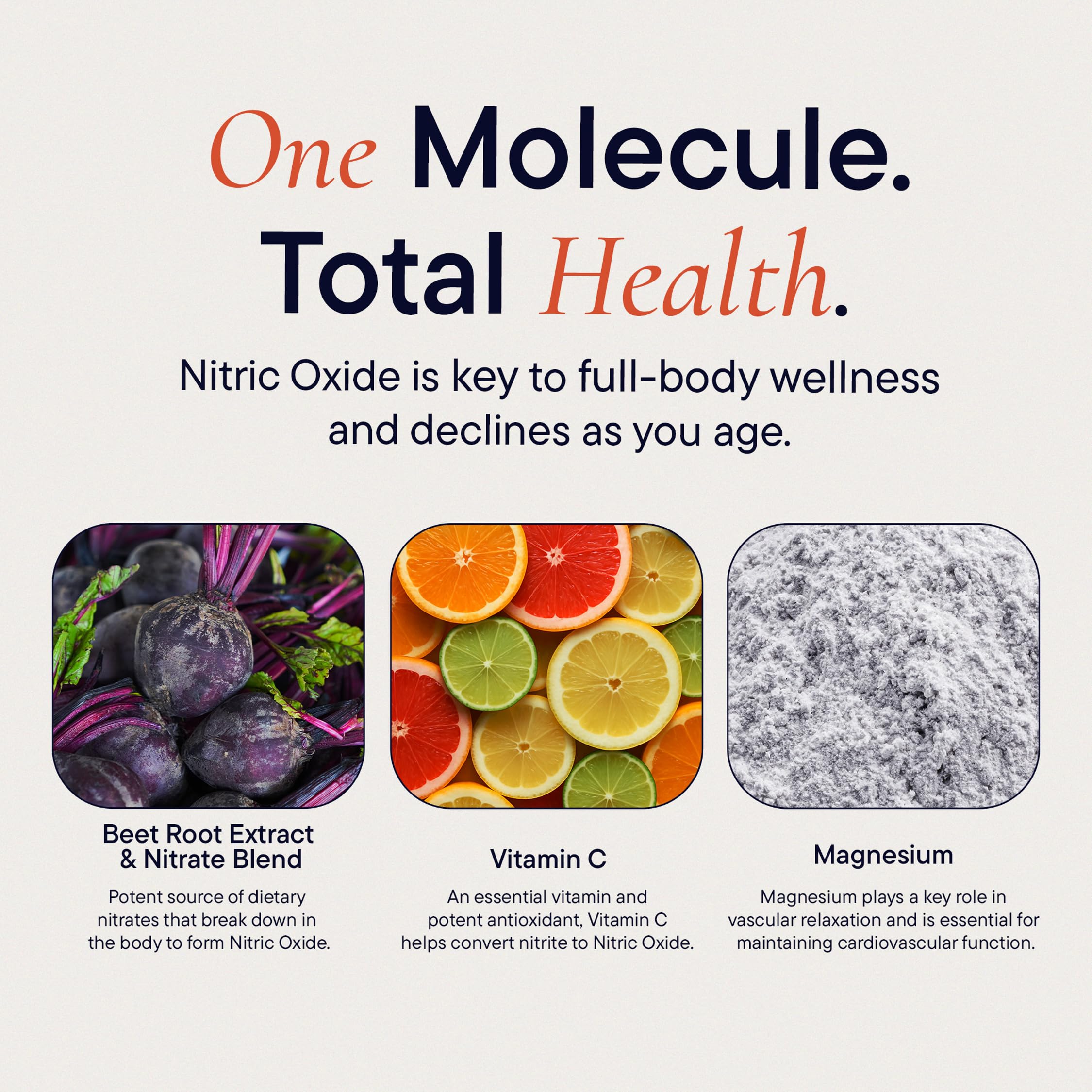 Vitamin C and Magnesium partner with Beet Root for cardiovascular health support.