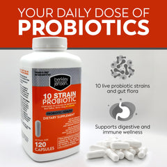 Close-up of Berkley Jensen probiotic capsules for convenient daily use.
