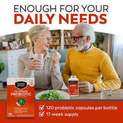 Label highlights 10 strains and 10B CFUs for broad gut flora.