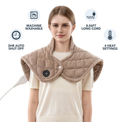 Berkshire Blanket weighted heating pad in chino color displayed in a cozy setup.