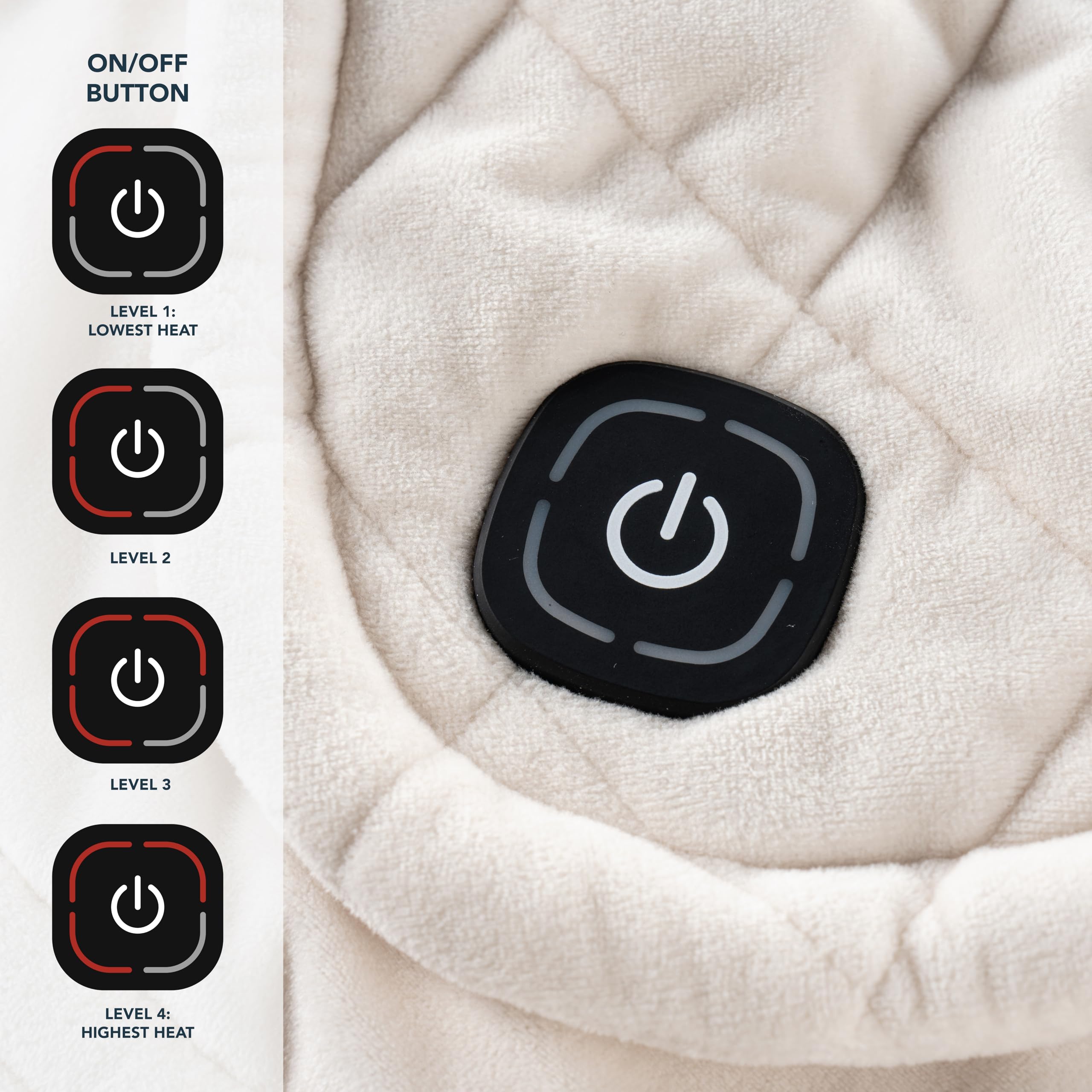 Berkshire Blanket weighted heating pad glass beads closeup highlighting even weight distribution.
