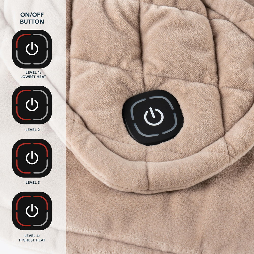 Berkshire Blanket weighted heating pad faux suede fleece texture for plush softness.