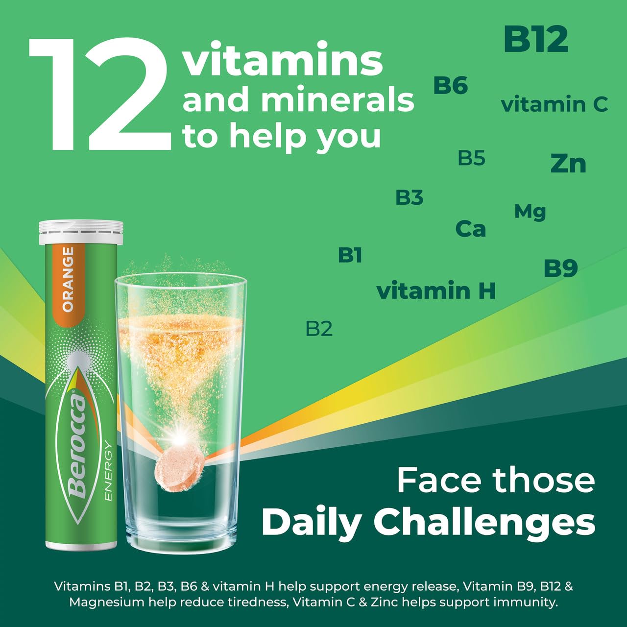 Berocca bottle with tablets ready to mix for a routine energy boost