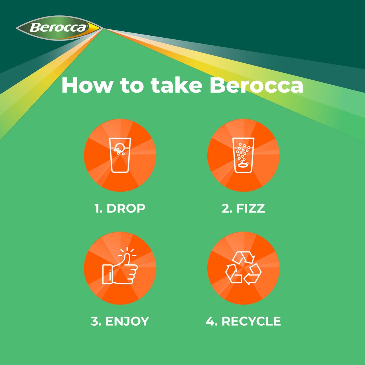 Berocca dissolving tablet in a glass of water providing quick energy support