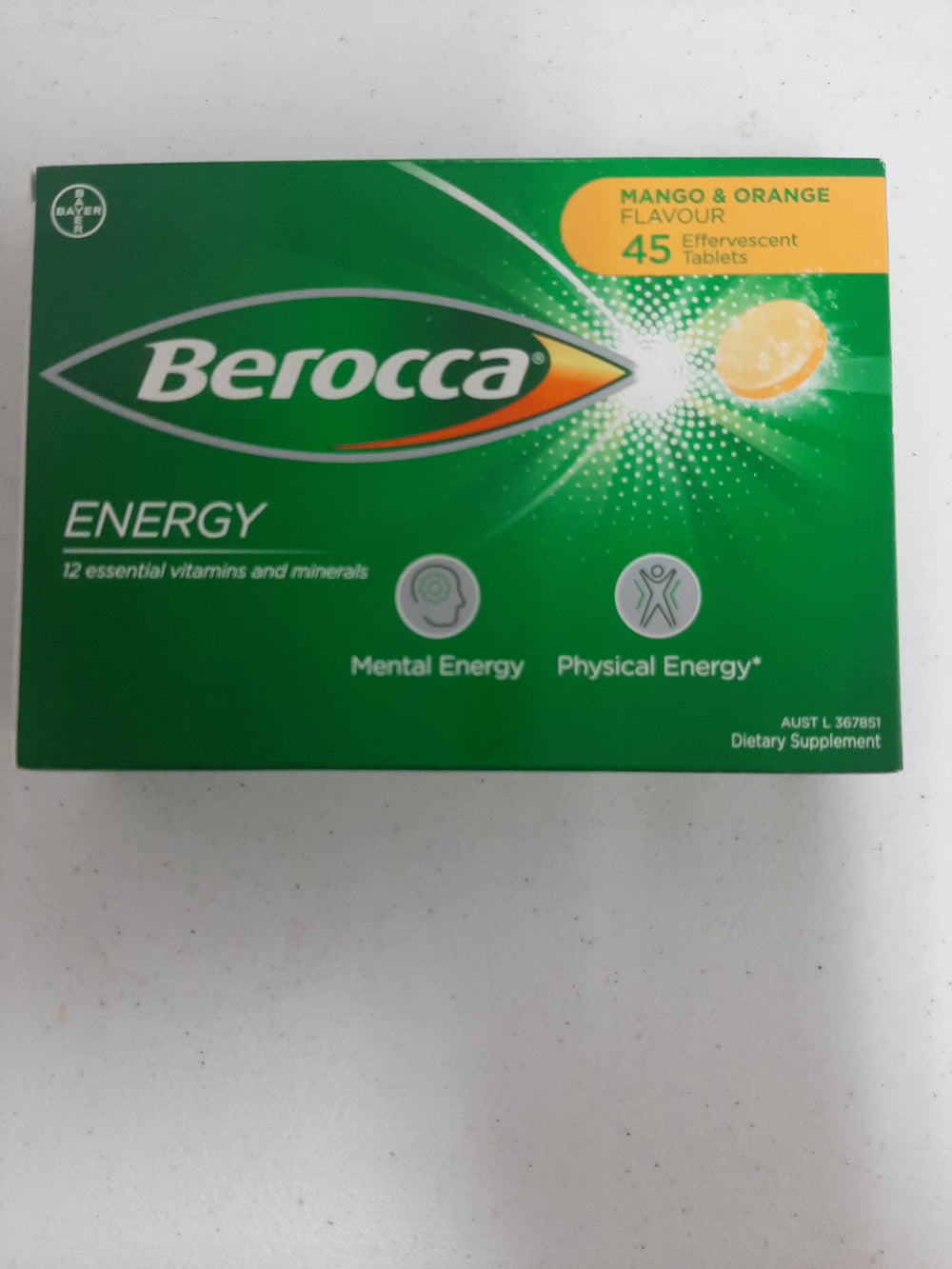 Berocca Energy mango-orange daily use supports vitality.