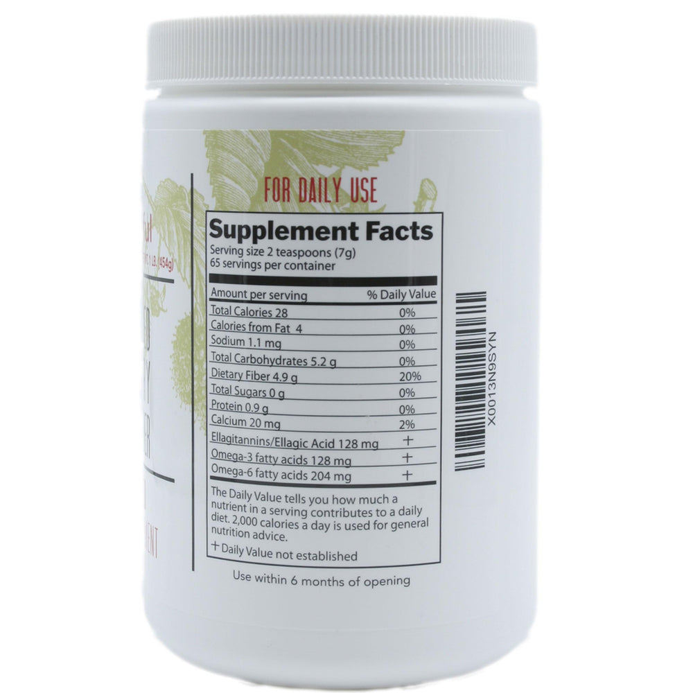 Berry Beautiful Meeker Red Raspberry Seed Powder with scoop for convenient daily servings.