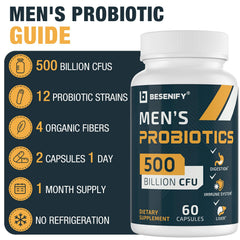 On-the-go Besenify Probiotics pouch illustrating travel-friendly packaging.