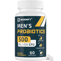 Besenify Probiotics travel-friendly bottle shown for gym bag use