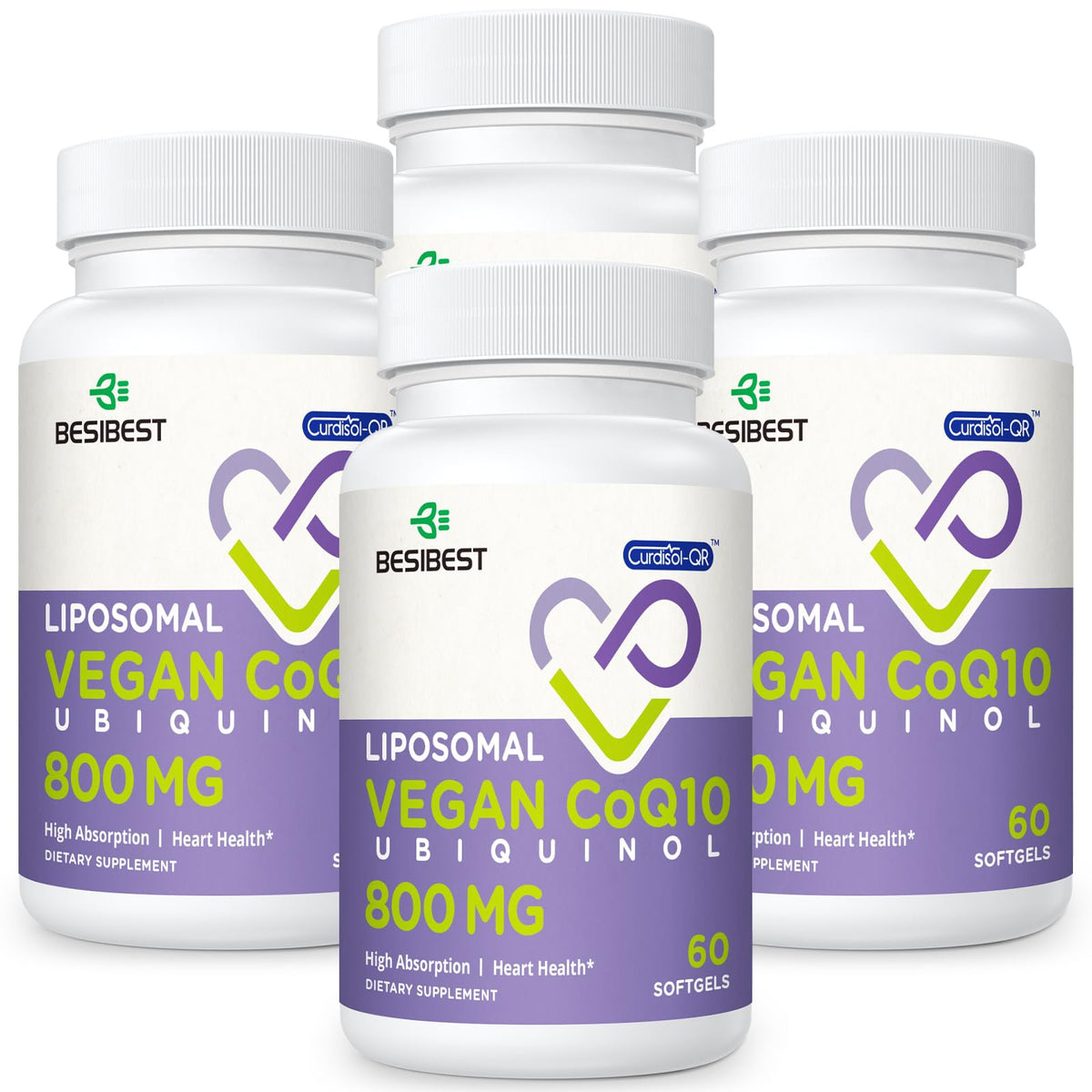 Besibest Liposomal Ubiquinol CoQ10 800 mg bottle with high absorption