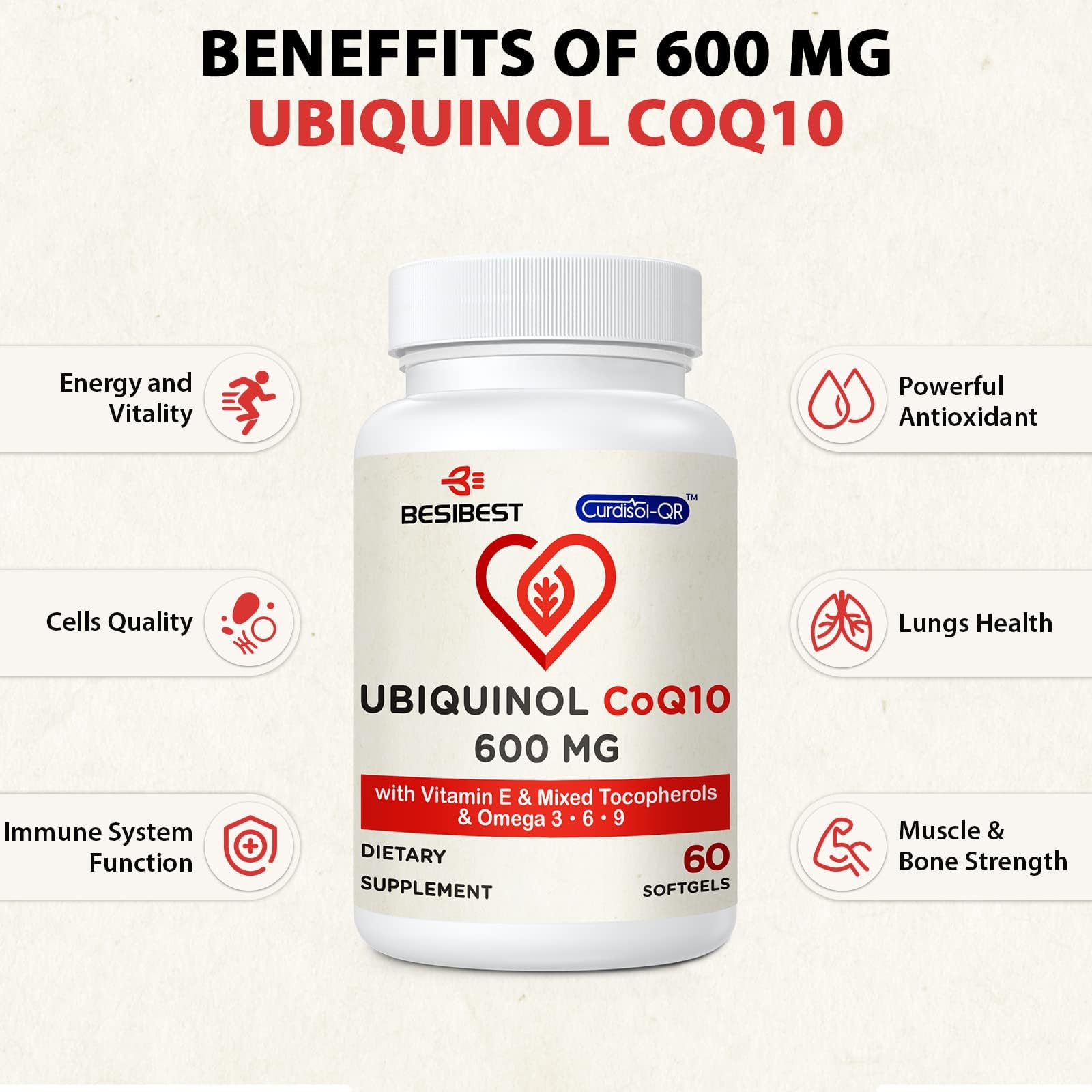 Besibest softgel capsules in hand for daily dosing on the go.