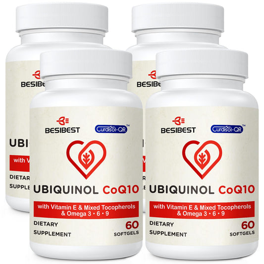 Besibest ubiquinol CoQ10 600mg softgel bottle for daily energy support