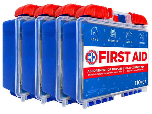 Be Smart Get Prepared 110pc first aid kit in a compact case for quick access