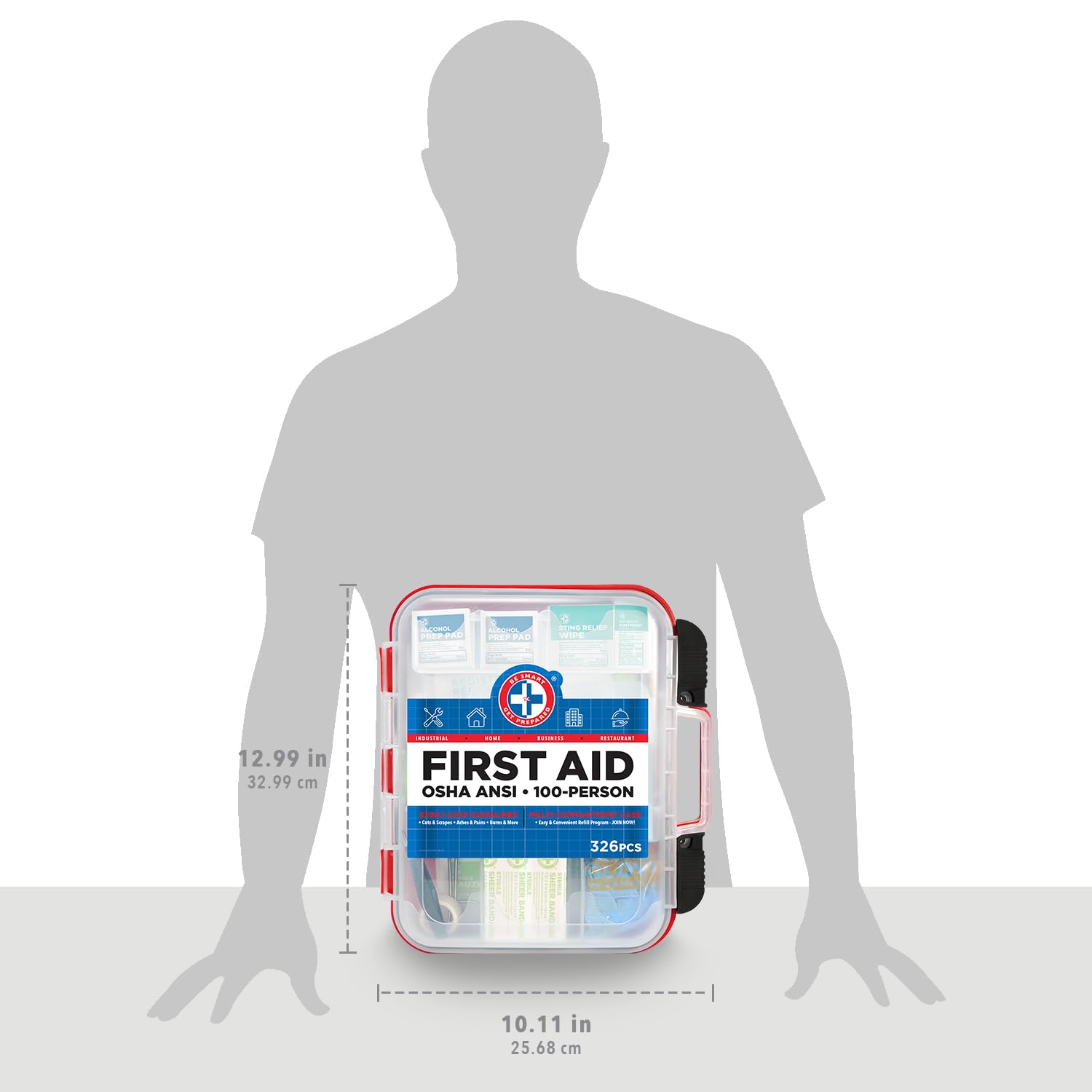 Be Smart Get Prepared durable high-density plastic case protects contents