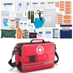 Besst Survivor first aid kit with labeled compartments for quick access during emergencies.