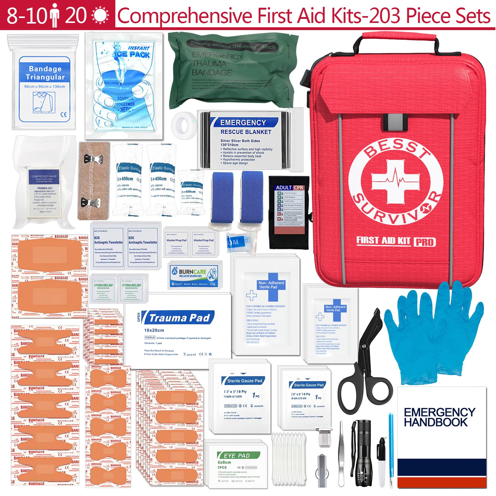 Besst Survivor first aid kit rip resistant material withstands rugged outdoor use
