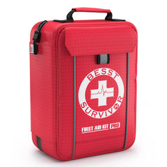 Besst Survivor trauma kit with labelled compartments for quick access during emergencies.