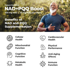 Best 365 Labs NADPQQ Boost bottle on a desk in a premium packaging scene.