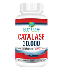 Best Earth Naturals Catalase 30,000 bottle on shelf promotes hair vitality.