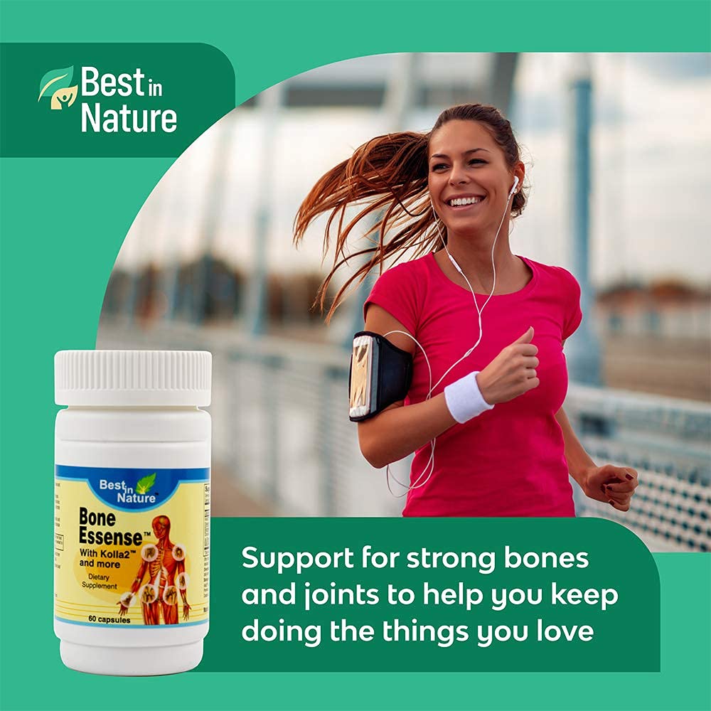 Best in Nature Bone Essense bottle displays USA-made quality and manufacturing origin.