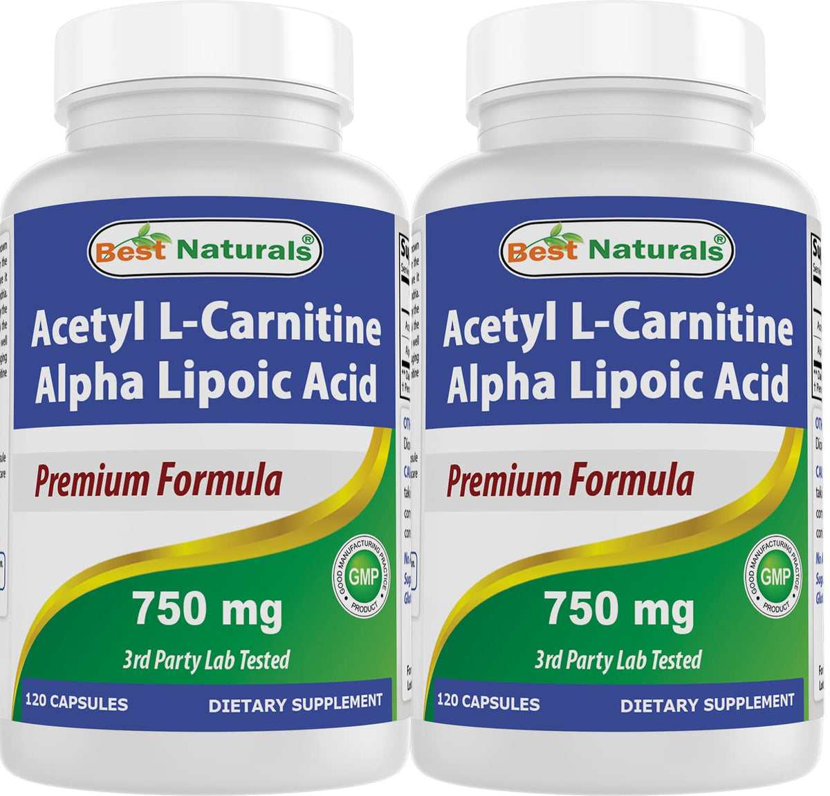Best Naturals Acetyl L-Carnitine Alpha Lipoic Acid bottle supports daily supplementation.