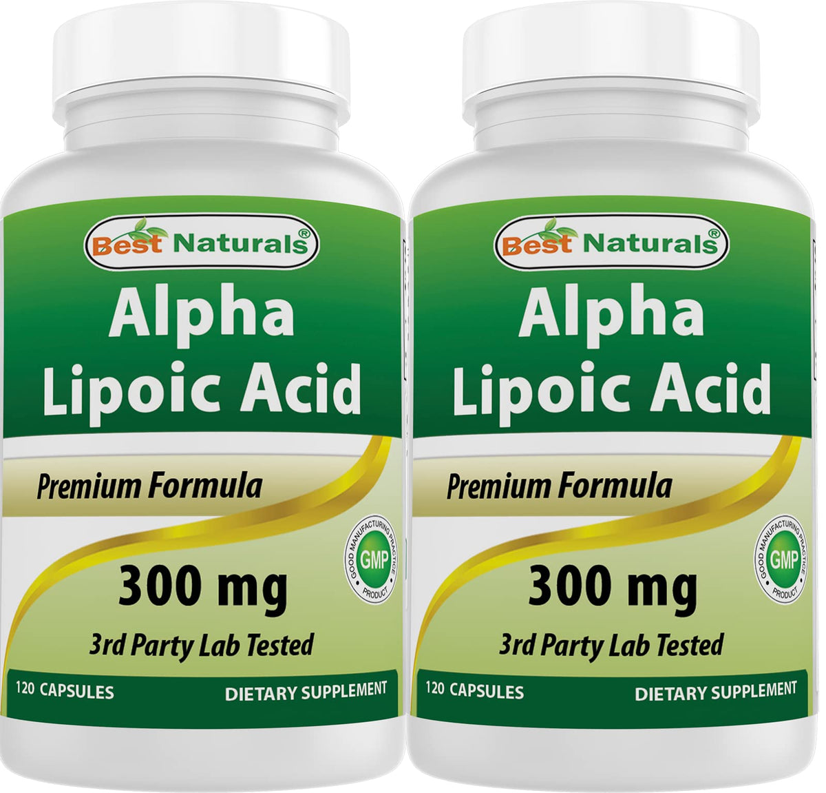 Best Naturals Alpha Lipoic Acid 300 mg bottle with purity seal for reliable supplementation.