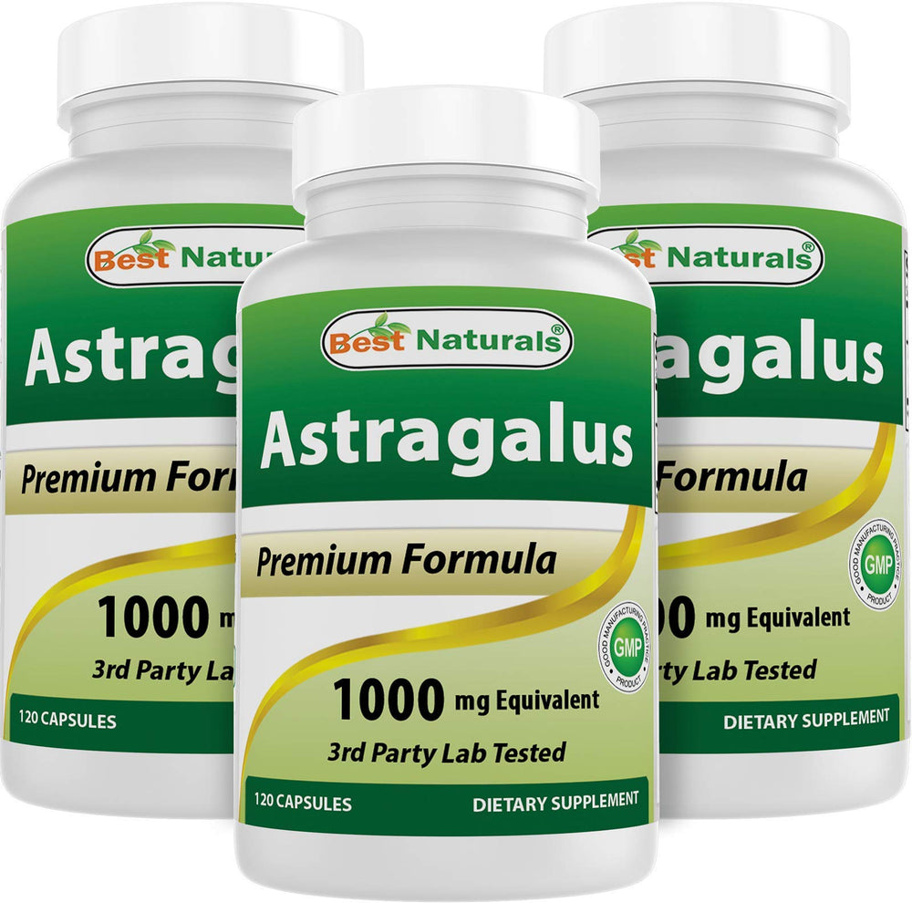 Best Naturals Astragalus 1000 mg capsules in bottle for daily wellness