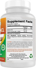 Best Naturals Betaine HCl made in USA label with GMP and FDA registration