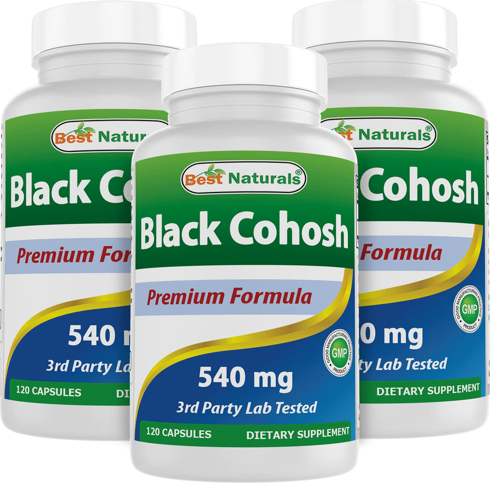 Best Naturals Black Cohosh 540 mg bottle front view for easy product recognition.