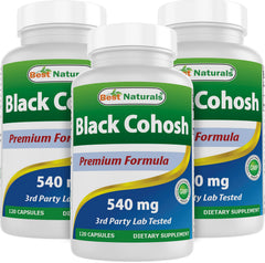 Best Naturals Black Cohosh 540 mg bottle front view for easy product recognition.