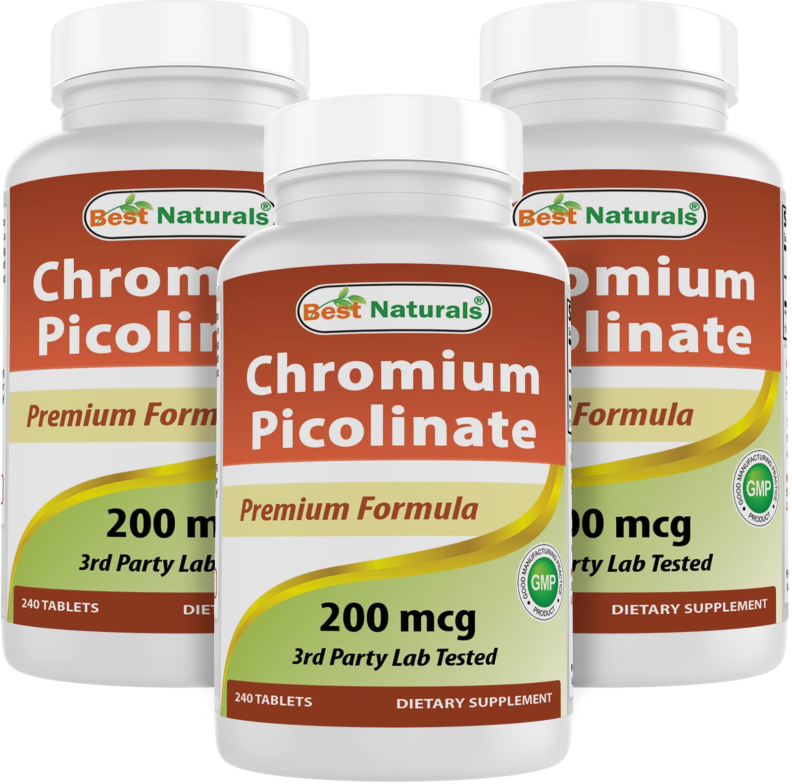 Best Naturals Chromium Picolinate bottle front view for daily supplement routine.